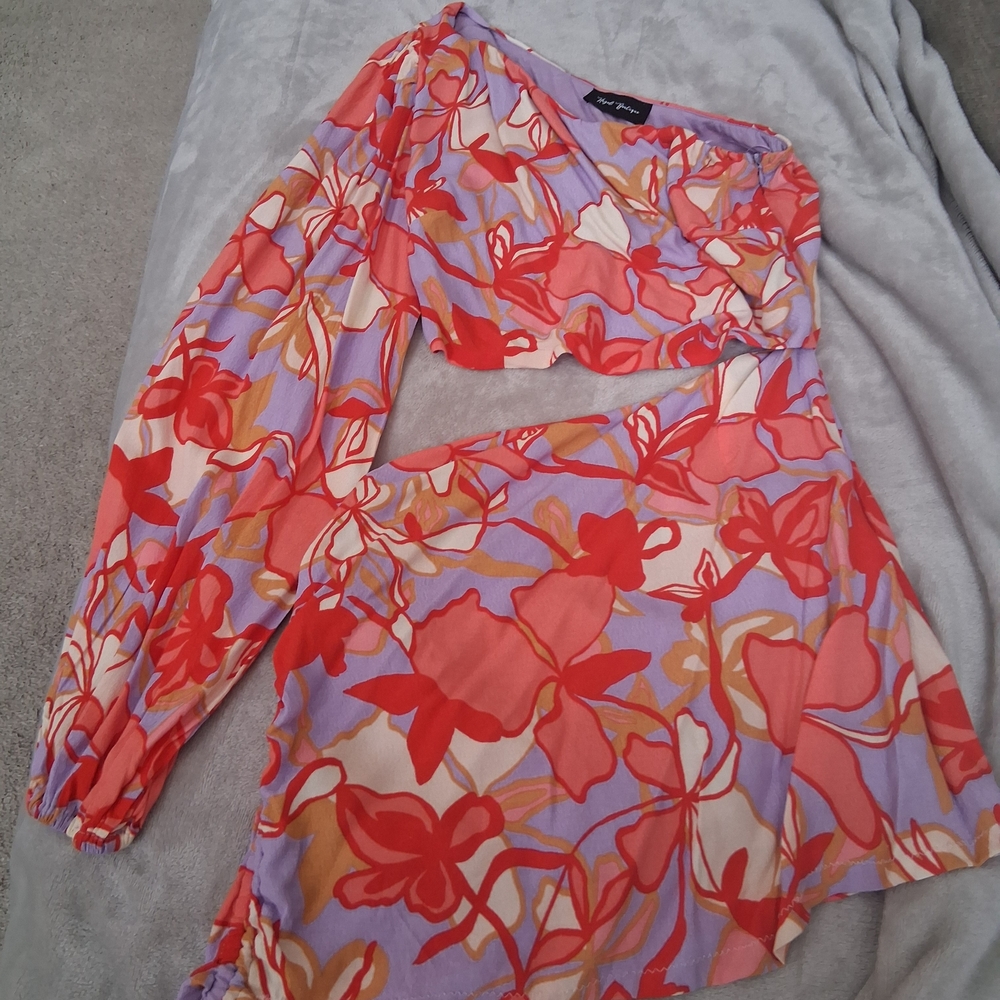 Vibrant Floral Long Sleeve Dress